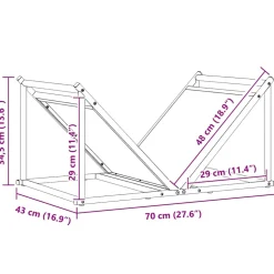 vidaXL Brandhoutrek 70x43x34,5 cm koudgewalst staal wit