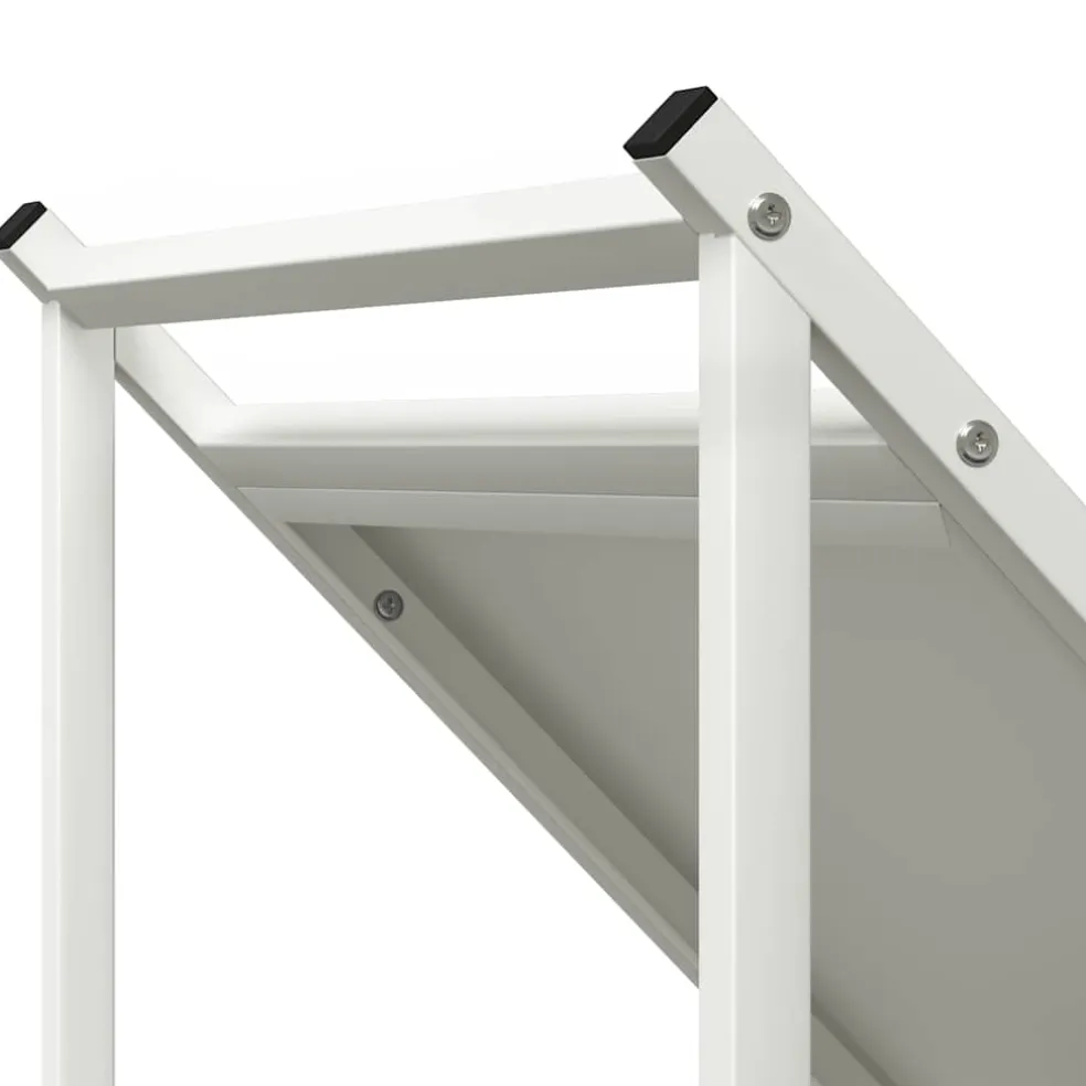vidaXL Brandhoutrek 70x43x34,5 cm koudgewalst staal wit