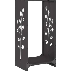 vidaXL Brandhoutrek 40x30x80 cm koudgewalst staal zwart