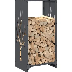 vidaXL Brandhoutrek 40x30x80 cm koudgewalst staal antraciet