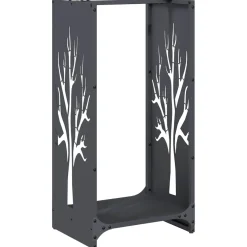 vidaXL Brandhoutrek 40x30x80 cm koudgewalst staal antraciet