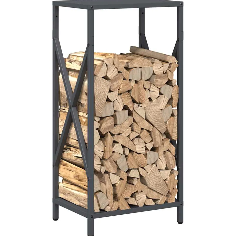 vidaXL Brandhoutrek 40x40x40 cm koudgewalst staal olijfgroen