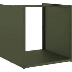 vidaXL Brandhoutrek 40x40x40 cm koudgewalst staal olijfgroen
