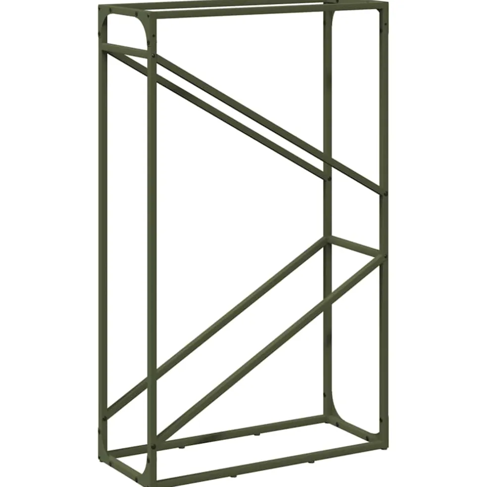 vidaXL Brandhoutrek 60x25x100 cm koudgewalst staal olijfgroen