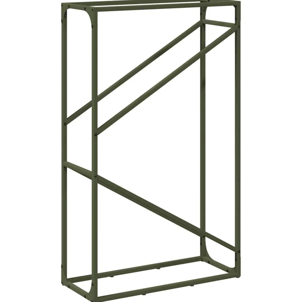 vidaXL Brandhoutrek 60x25x100 cm koudgewalst staal olijfgroen