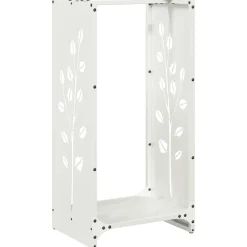 vidaXL Brandhoutrek 40x30x80 cm koudgewalst staal wit