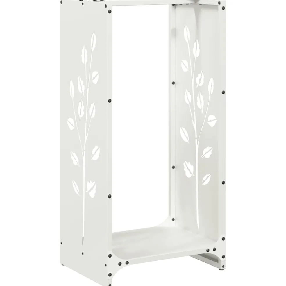 vidaXL Brandhoutrek 40x30x80 cm koudgewalst staal wit