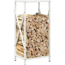 vidaXL Brandhoutrek 34x25x70 cm koudgewalst staal wit
