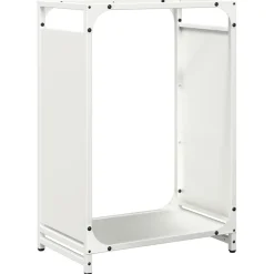 vidaXL Brandhoutrek 44x28x65 cm koudgewalst staal wit