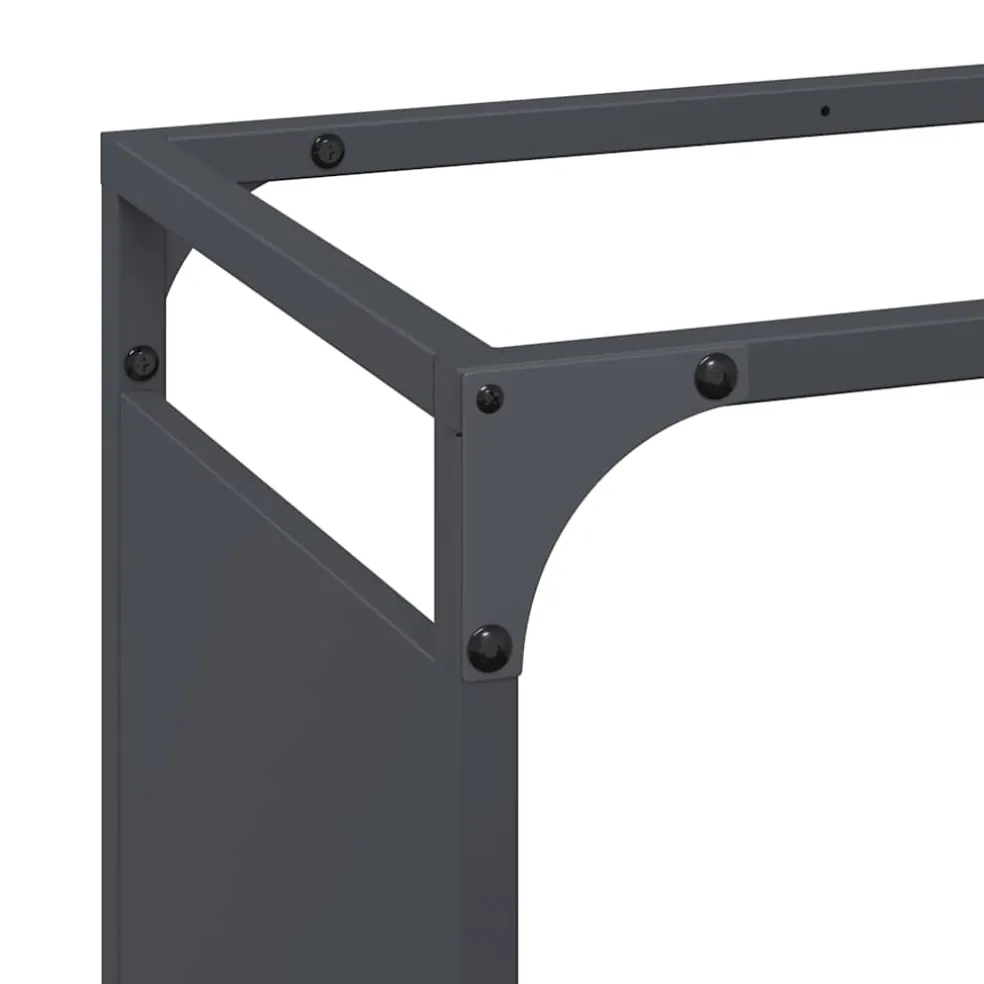 vidaXL Brandhoutrek 44x28x65 cm koudgewalst staal antracietkleurig