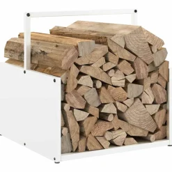 vidaXL Brandhoutrek 40x40x40 cm koudgewalst staal wit