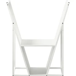 vidaXL Brandhoutrek 69,5x35x81 cm koudgewalst staal wit