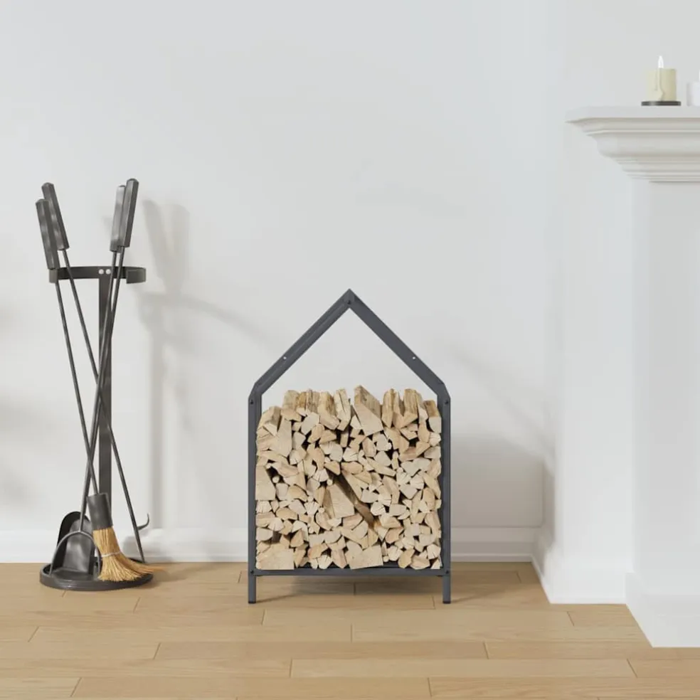 vidaXL Brandhoutrek 25x25x60 cm koudgewalst staal wit