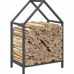 vidaXL Brandhoutrek 25x25x60 cm koudgewalst staal wit