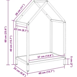 vidaXL Brandhoutrek 25x25x60 cm koudgewalst staal wit