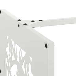 vidaXL Brandhoutrek 50x25x60 cm koudgewalst staal wit