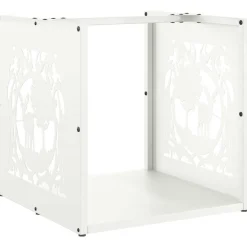 vidaXL Brandhoutrek 50x25x60 cm koudgewalst staal wit
