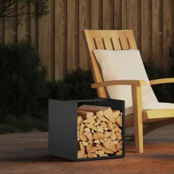 vidaXL Brandhoutrek 50x25x60 cm koudgewalst staal olijfgroen