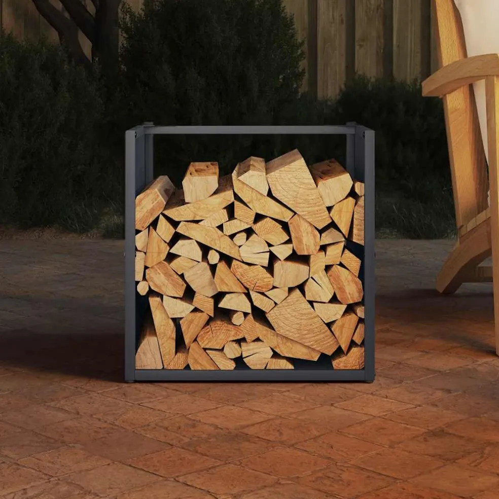 vidaXL Brandhoutrek 50x25x60 cm koudgewalst staal olijfgroen