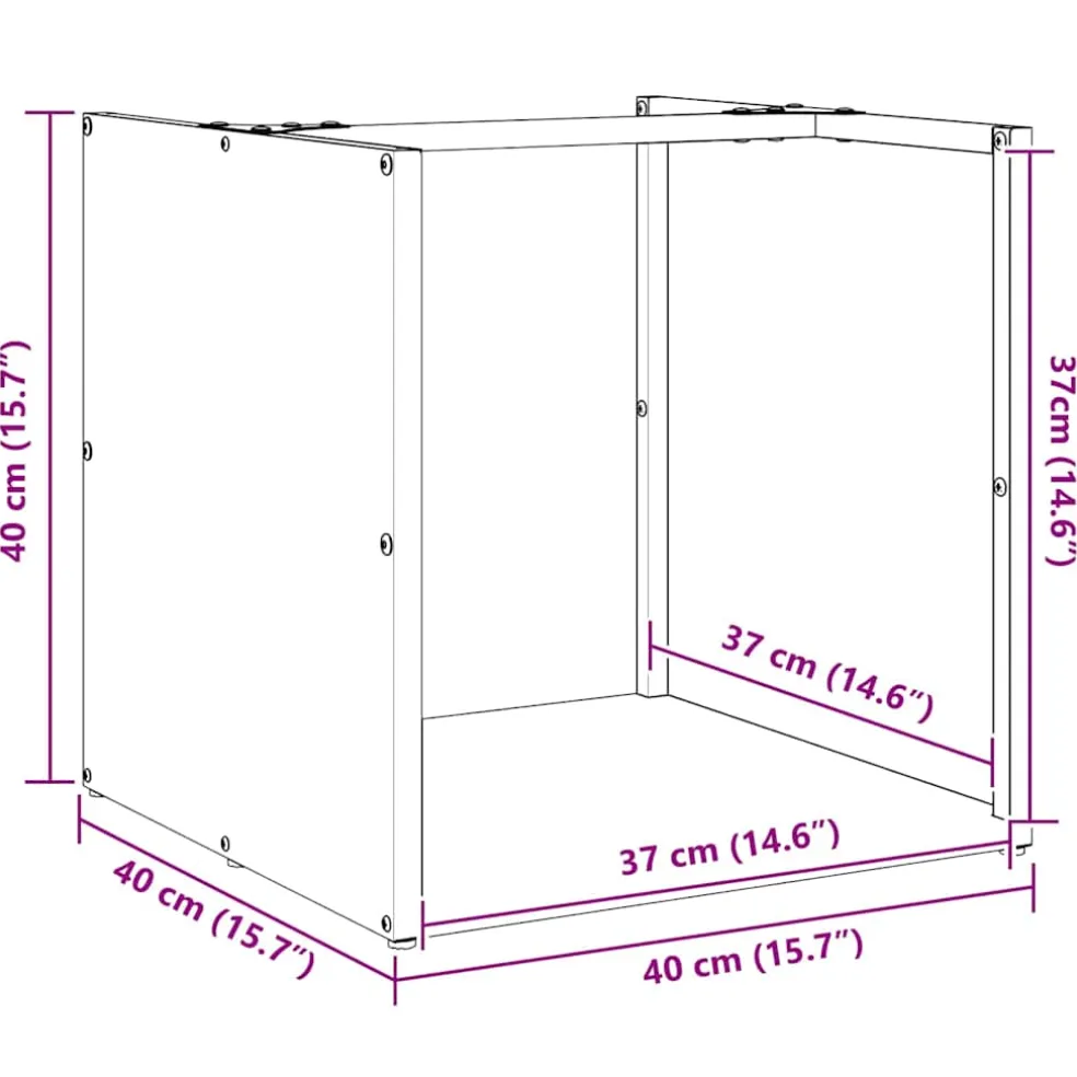 vidaXL Brandhoutrek 50x25x60 cm koudgewalst staal olijfgroen