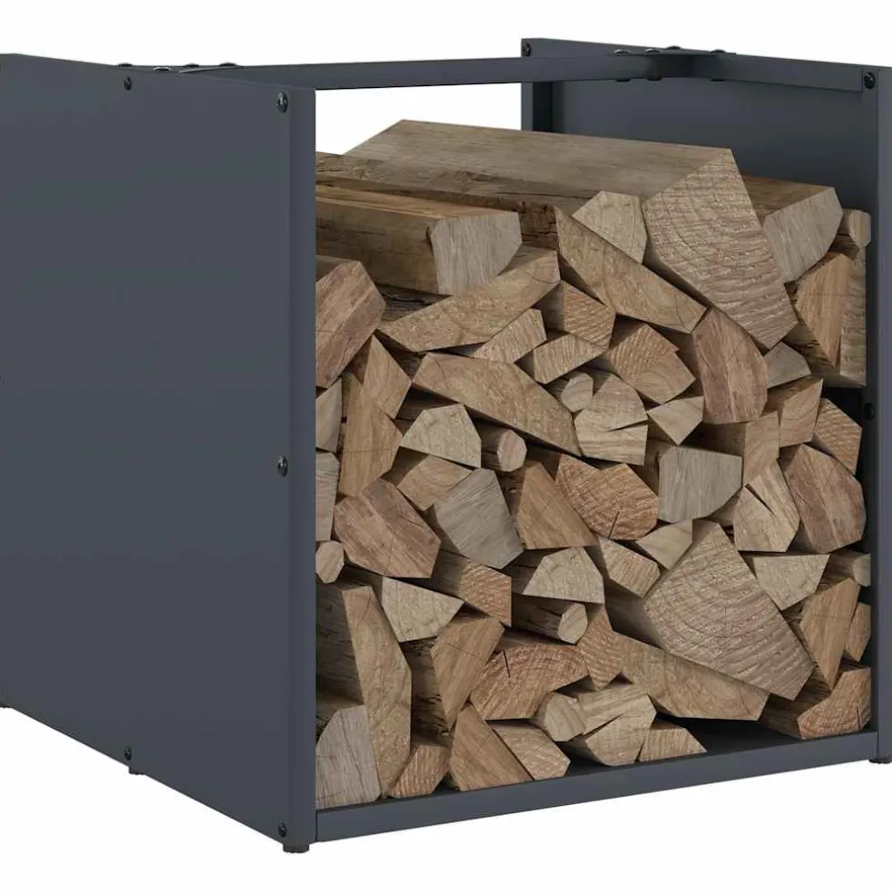 vidaXL Brandhoutrek 50x25x60 cm koudgewalst staal olijfgroen