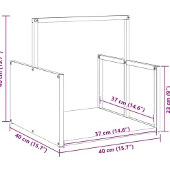 vidaXL Brandhoutrek 40x40x40 cm koudgewalst staal olijfgroen