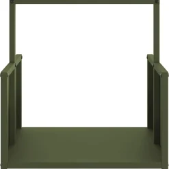 vidaXL Brandhoutrek 40x40x40 cm koudgewalst staal olijfgroen