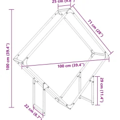 vidaXL Brandhoutrek 100x25x100 cm koudgewalst staal zwart