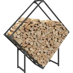 vidaXL Brandhoutrek 100x25x100 cm koudgewalst staal zwart