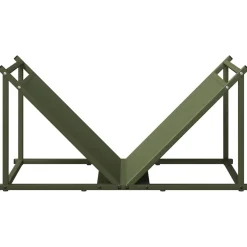 vidaXL Brandhoutrek 70x43x34,5 cm koudgewalst staal olijfgroen