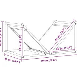 vidaXL Brandhoutrek 70x43x34,5 cm koudgewalst staal olijfgroen
