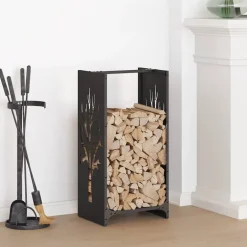 vidaXL Brandhoutrek 40x30x75 cm koudgewalst staal olijfgroen