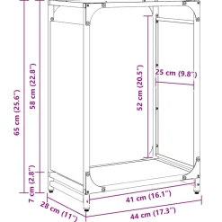 vidaXL Brandhoutrek 44x28x65 cm koudgewalst staal olijfgroen