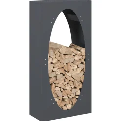 vidaXL Brandhoutrek 50x23x100 cm koudgewalst staal antracietkleurig