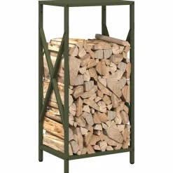 vidaXL Brandhoutrek 60x25x100 cm koudgewalst staal wit