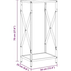 vidaXL Brandhoutrek 60x25x100 cm koudgewalst staal wit