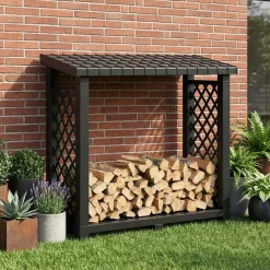 vidaXL Brandhoutrek 114 x 46 x 101 cm PP Antraciet
