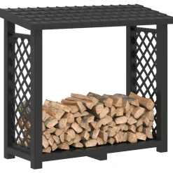 vidaXL Brandhoutrek 114 x 46 x 101 cm PP Antraciet