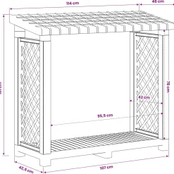 vidaXL Brandhoutrek 114 x 46 x 101 cm PP Antraciet