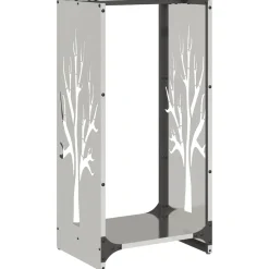 vidaXL Brandhoutrek 40x30x80 cm roestvrij staal