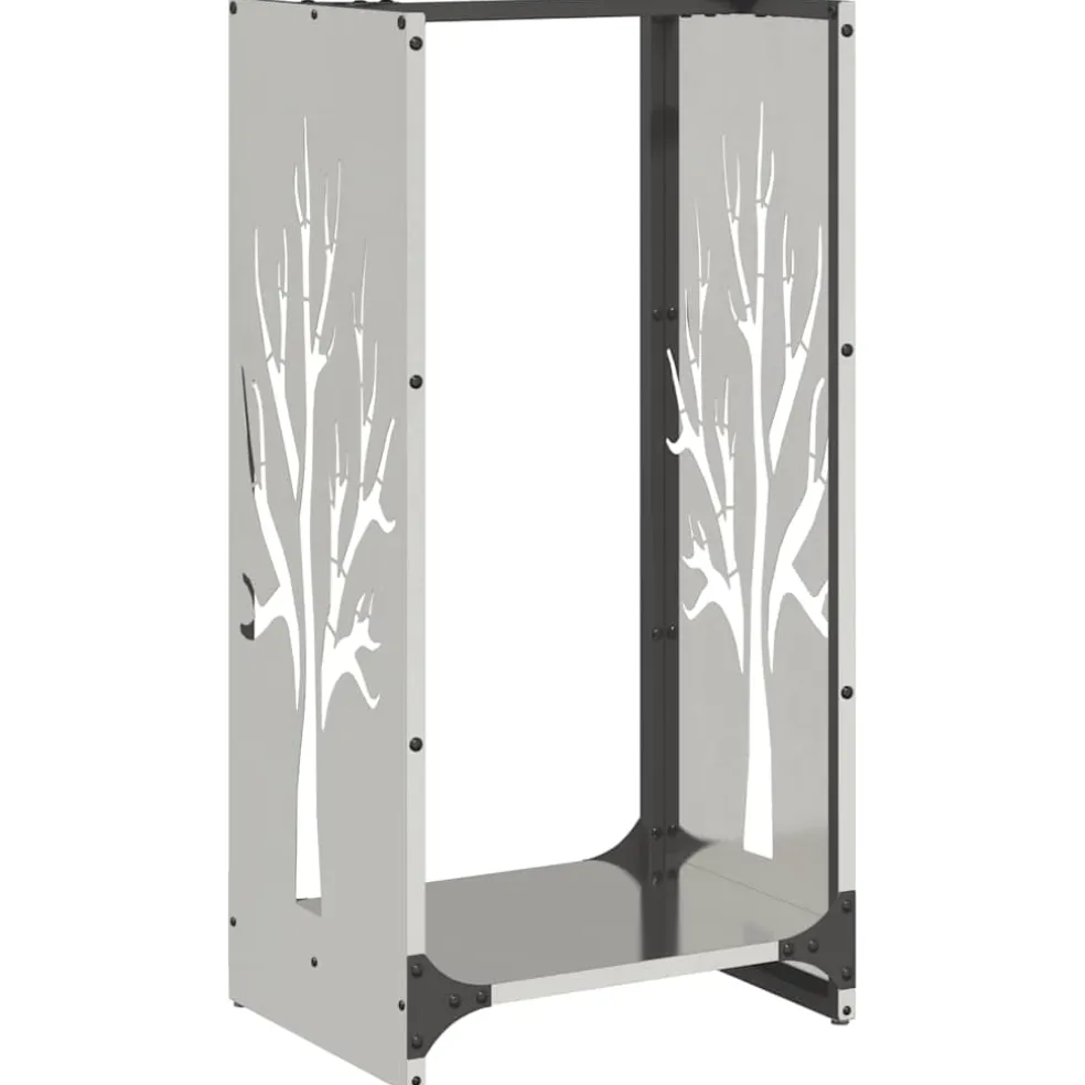 vidaXL Brandhoutrek 40x30x80 cm roestvrij staal