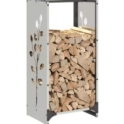 vidaXL Brandhoutrek 40x30x80 cm roestvrij staal