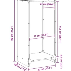 vidaXL Brandhoutrek 40x30x80 cm weervast staal