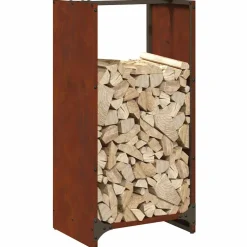 vidaXL Brandhoutrek 40x30x80 cm weervast staal