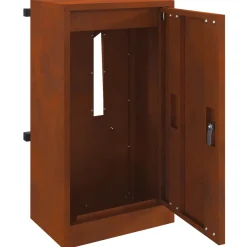 vidaXL Brievenbus met opslag Roestig 30 x 20 x 55 cm weervast staal