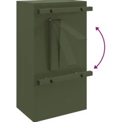vidaXL Brievenbus met opslag met slot Olijfgroen 30 x 20 x 55 cm Staal