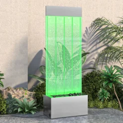 vidaXL Bubbelzuil met RGB LED's 110 cm roestvrij staal en acryl