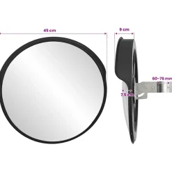 vidaXL Buiten Convex Verkeersspiegel Zwart Ø45 cm Polycarbonaat