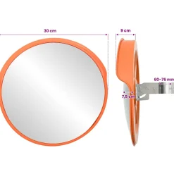 vidaXL Buiten Convex Verkeersspiegel Oranje Ø30 cm Polycarbonaat