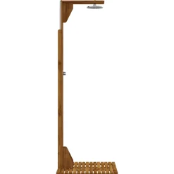vidaXL Buitendouche 219 cm Massief acaciahout en roestvrij staal